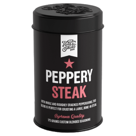 Holy smoke BBQ peppery steak seasoning