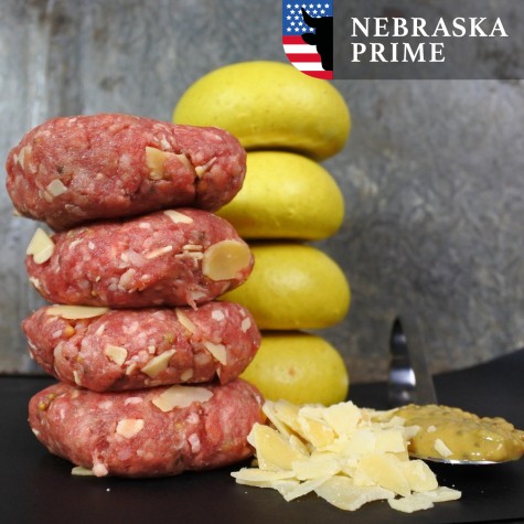 4 Miniburgers USA Old Amsterdam Mosterd met 4 broodjes