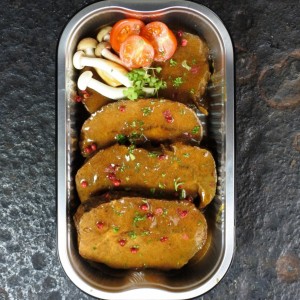 Black Angus USA steaks cooked 24 hours in gravy