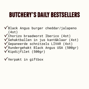 Butchery's Daily Best Sellers