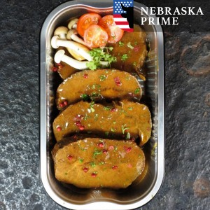 Black Angus USA steaks cooked 24 hours in gravy