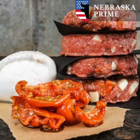 Black Angus burger - mozzarella/basilicum/zontomaat