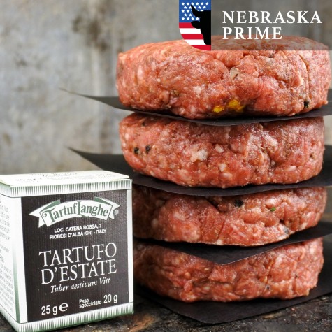 Black Angus burger - eekhoorntjesbrood/zwarte truffel/amarone