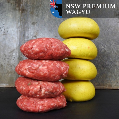 4 Miniburgers Wagyu Classic met 4 broodjes