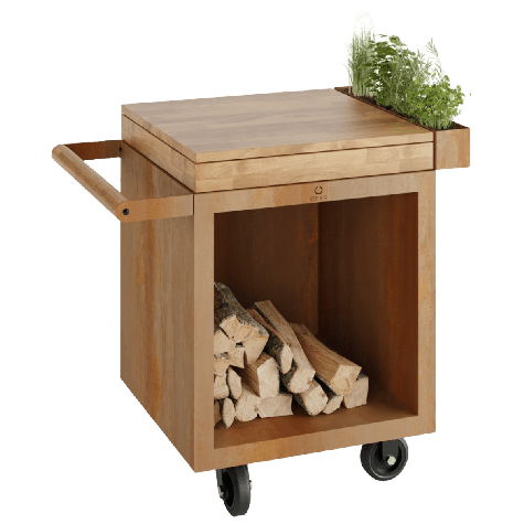 OFYR Mise en Place Table Corten 65 PRO Teak Hout