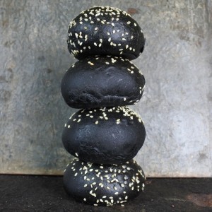 Mini burger bun brioche black
