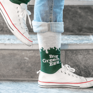 Big Green Egg Socks Flames Green-White