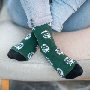 Big Green Egg Socks Green-White