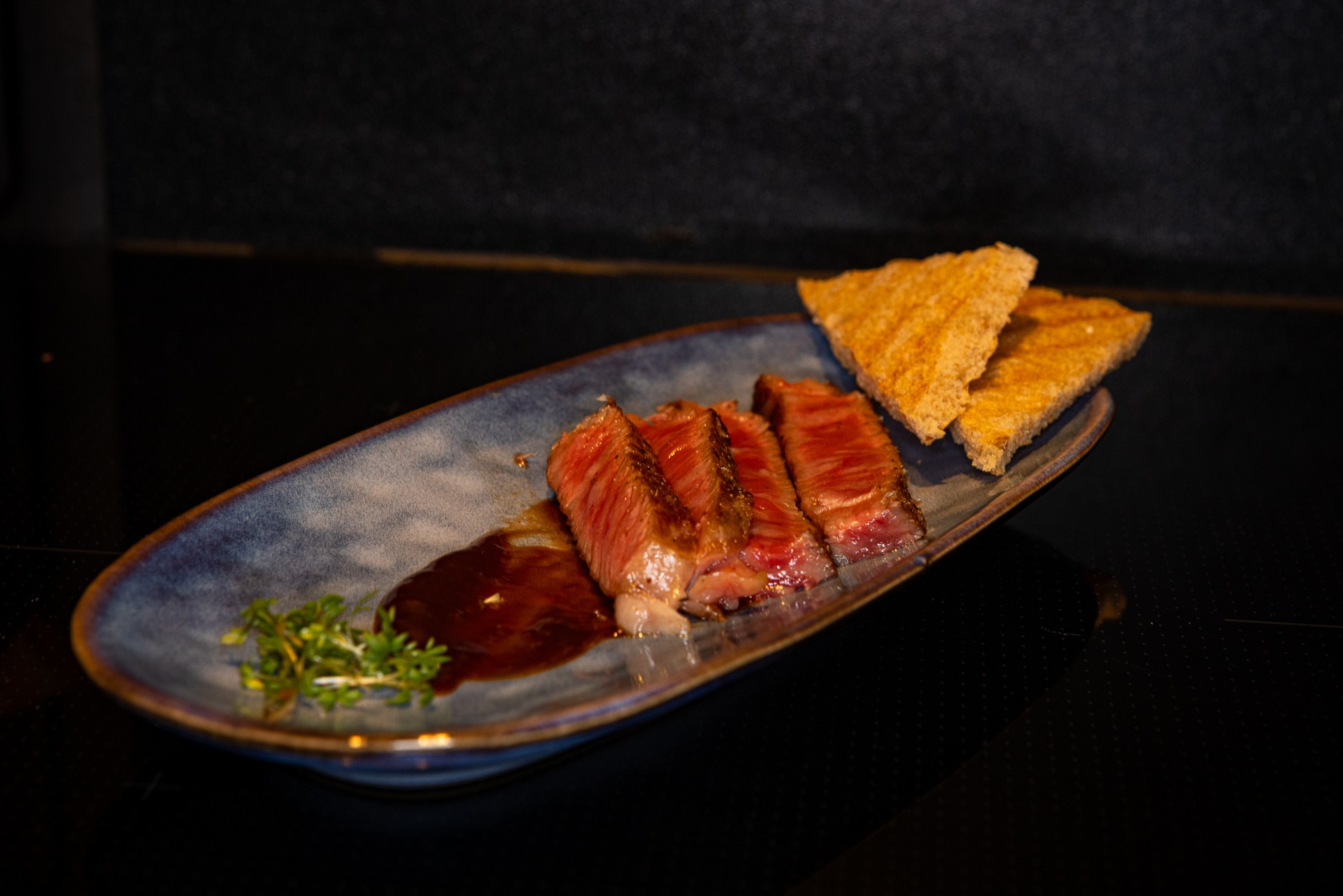 A5 Wagyu ribeye with tonkatsu sauce
