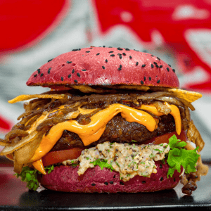 Cheddar jalapeño burgers with bacon mayonnaise