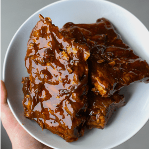 Stewed ketjap-chili spareribs