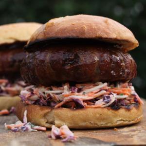Moink Burgers with homemade Coleslaw by BBQ Junkie