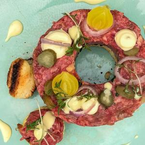 Steak Tartare made from diamond tenderloin
