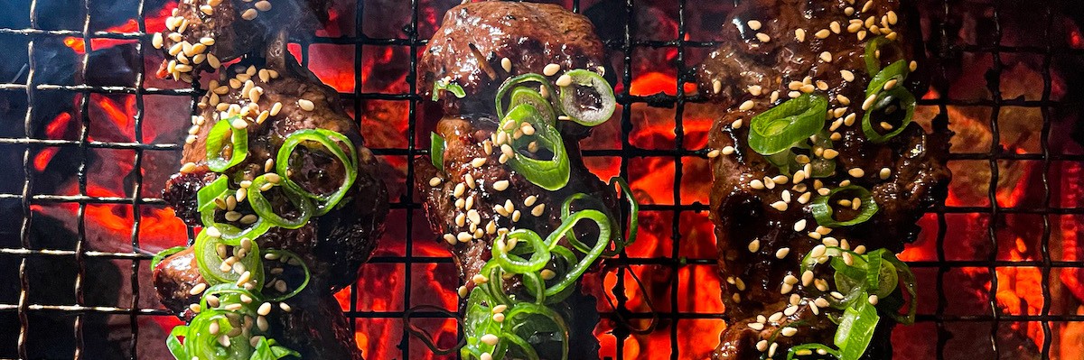 Marinated Denver steak skewers