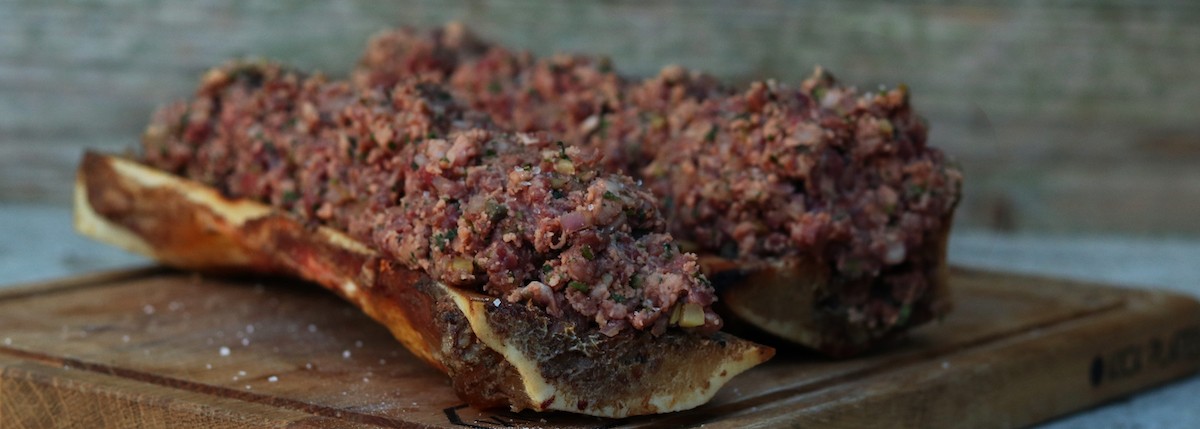 Steak Tartare with Smoked Bone Marrow