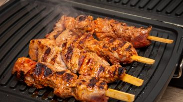 Pork satay and skewers